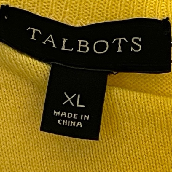 EUC Talbots Short Sleeve Pullover Shell 1 Button on Back Yellow, Size: XL - Picture 3 of 3